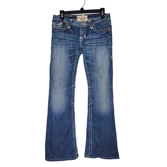 Big Star Sweet Jeans Womens 27 R (31x28.5) Boot Ultra Low Embroidered Pockets - Picture 1 of 7